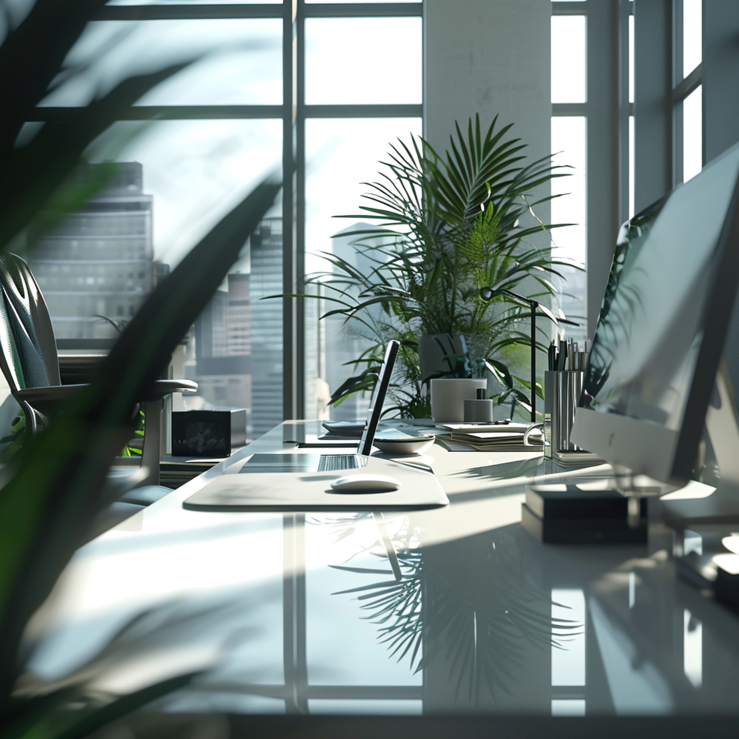 modern-office-with-desks-laptop-desk-chairs-clean-wall-minimalist